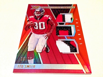 Ito Smith 2018 Panini XR Rookie Triple Threats Orange Refr. 3cl.GW Jersey #/25