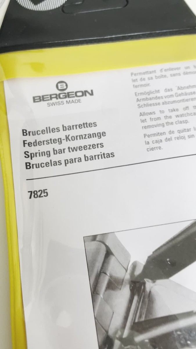 Bergeon 7825 Spring Bar Tweezers, Lug Removal Fitting Tool, Swiss