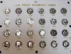 1950 thru 1964 Proof 90% Silver & 1968-S thru 1976-S Clad Roosevelt Dime Set