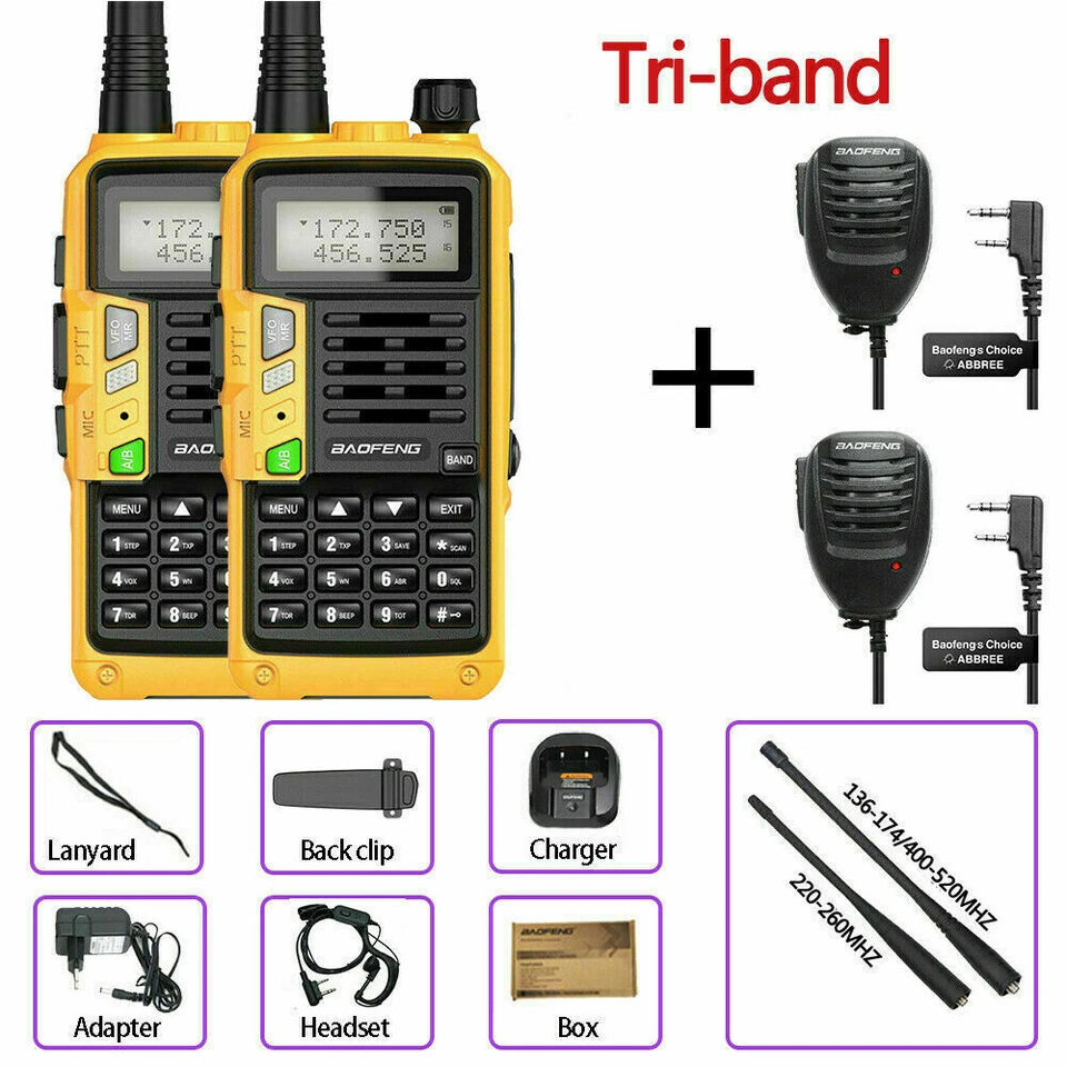 BAOFENG UVS9 PLUS WALKIE TALKIE V/UHF HANDHELD ZWEI WEGE 10W 2800MAH 128CH RADIO - Bild 4 von 4