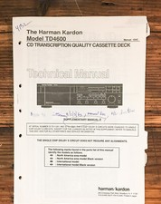 Harman Kardon TD4600 Cassette Service Manual Supplement 2 Original
