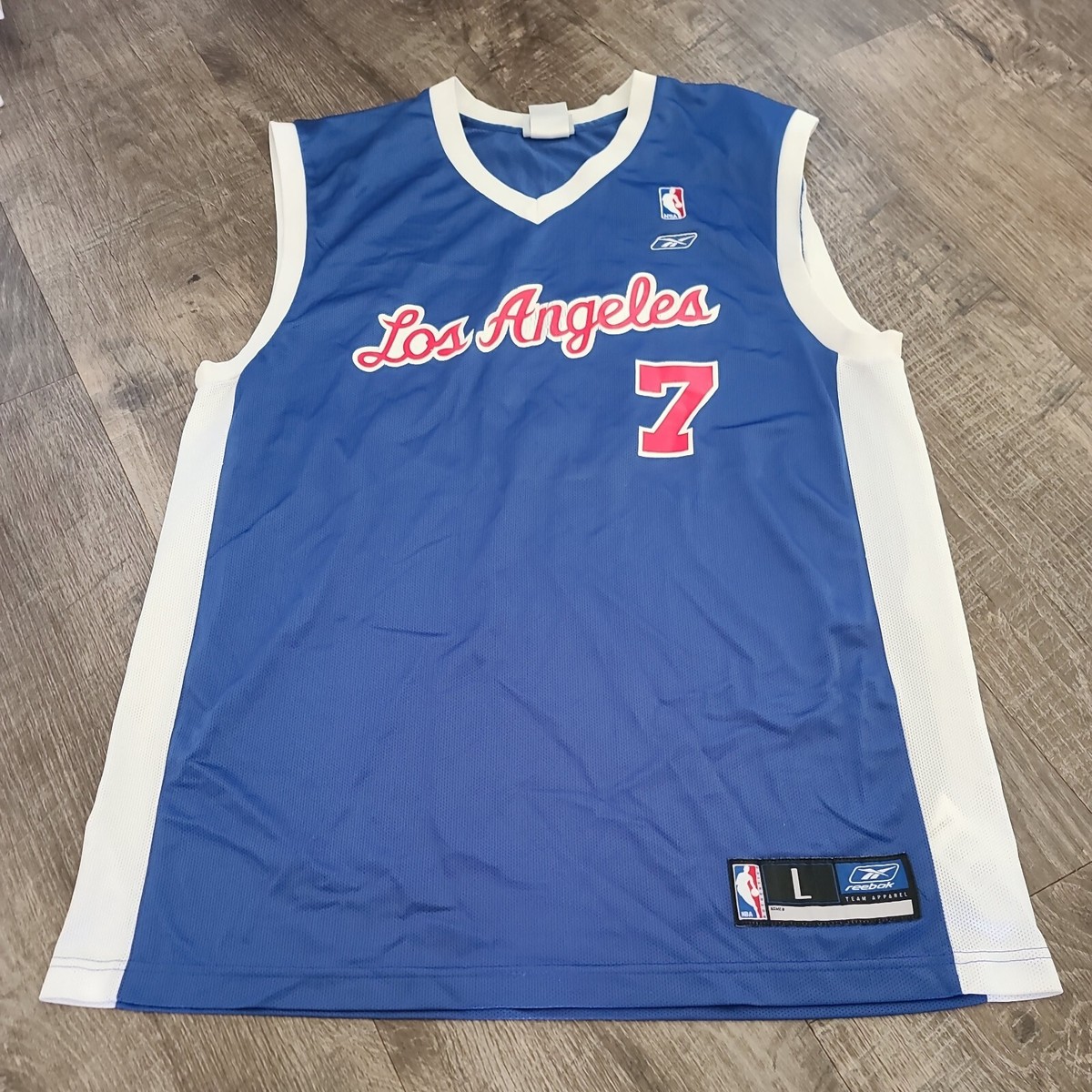 美品 Reebok NBA LA CLIPPERS 7 ODOM Jersey Lamar Odom #7 LA Clippers Reebok Jersey Red Blue Mens Size