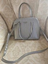 Kate Spade Leather Shoulder Bag Silver Color