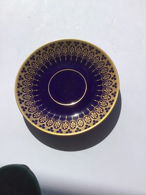 Lichte Echt Kobalt Fine China Porcelain Porzellan Saucer Plate 24k Gold GDR