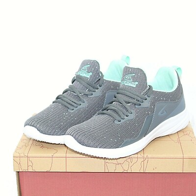 GEERS womens athletic shoes sneaker size 7 M gray 9.5 in insole lace fabric NEW