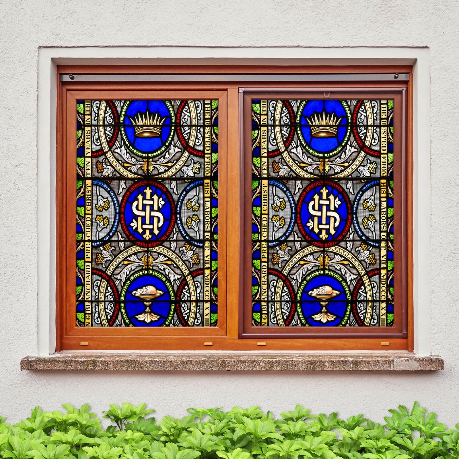 3D Crown Pattern A880 Window Film Print Sticker Cling Stained Glass UV Zoe