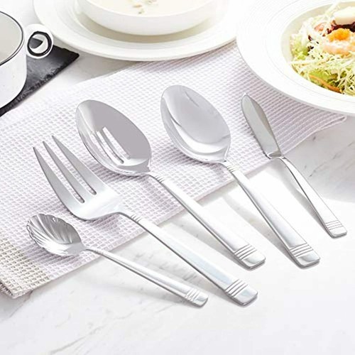 AmazonBasics Set di Posate da Bistrot in Acciaio Inox 45 Pezzi, Servizio per 8 - Foto 6 di 7