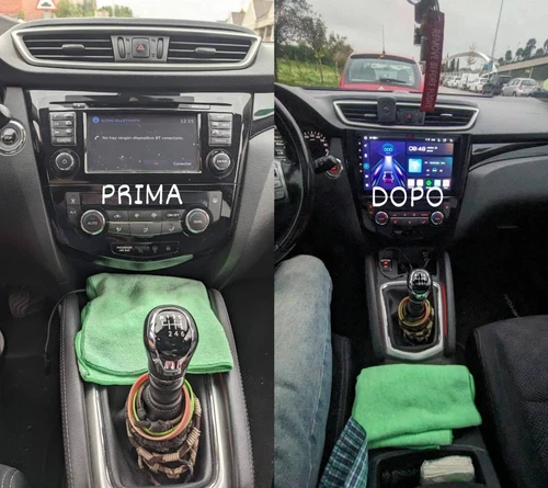 AUTORADIO 2DIN 32G ANDROID 13 CARPLAY RDS SWC TELECAMERA PER NISSAN QASHQAI J11 - Foto 2 di 22