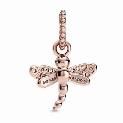 Authentic PANDORA Rose Gold Sparkling Dragonfly Spring Summer Charm 388803C01