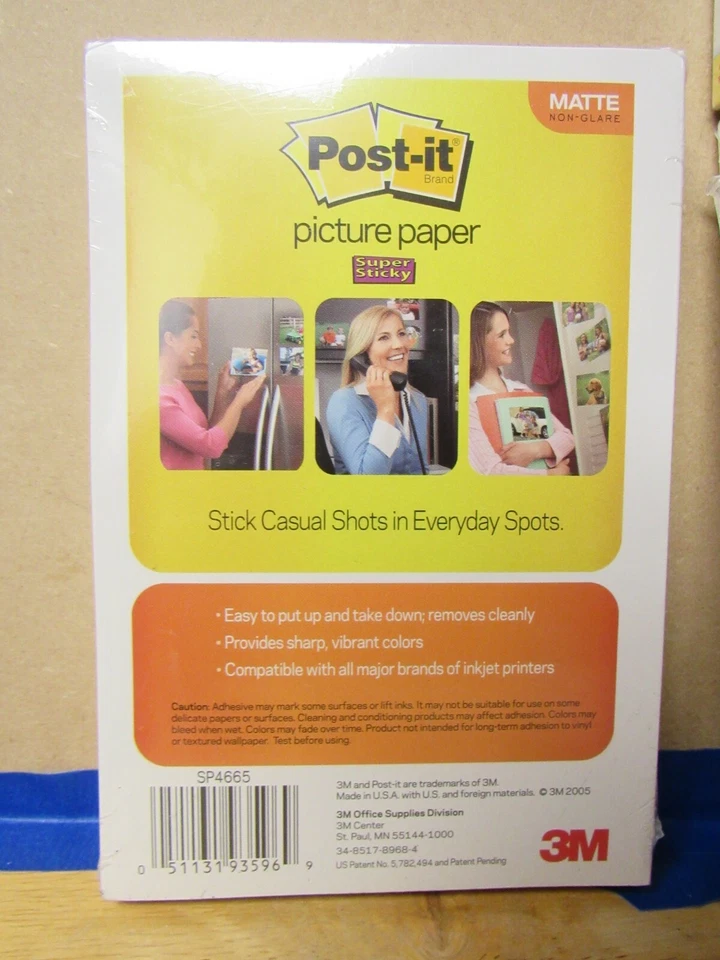 4 Post-it DIGITAL Photo Paper 4x6 INKJET Photo Paper & Stickers K - Image 3 of 3