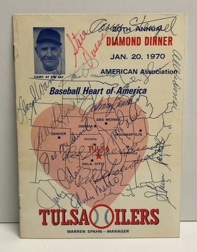 Autographed 1970 Tulsa Oilers Program by Bauer, Casey Stengal, Johnny Bench - Picture 1 of 6