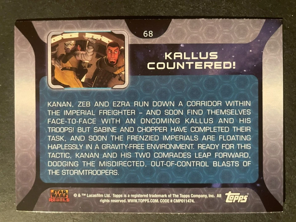 Kallus Countered! 2015 Topps Star Wars Rebels #68 Base Set - Image 2 of 2