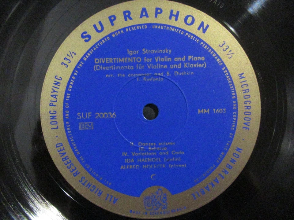 IDA HAENDEL Stravinsky Divertimento For Violin / 10" EP CSSR SUPRAPHON SUF 20036 - Bild 2 von 4