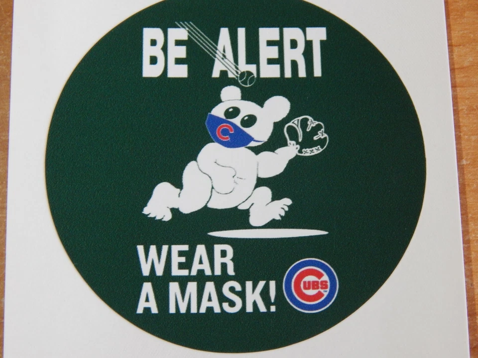 CHICAGO CUBS MLB 2021 BE ALERT WEAR A MASK EXCLUSIVE SPRING TRAINING 3" STICKER - Image 2 of 4
