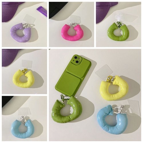 PU Leather Puff Wristband Mobile Phone Lanyard Mobile Phone Case - 第 1/18 張圖片
