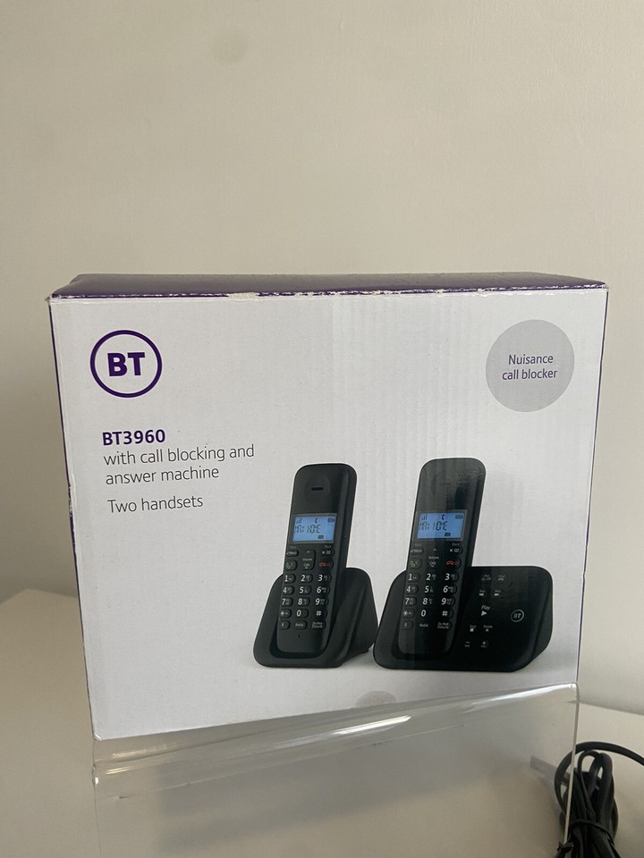 BT BT3960 Twin Digital Cordless Phone with Answer Machine Black