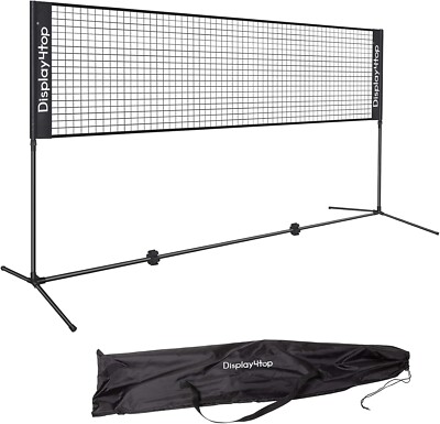 Badmintonnetz, Tennisnetz mit höhenverstellbarem Ständer, Pickleball oder Volleyball