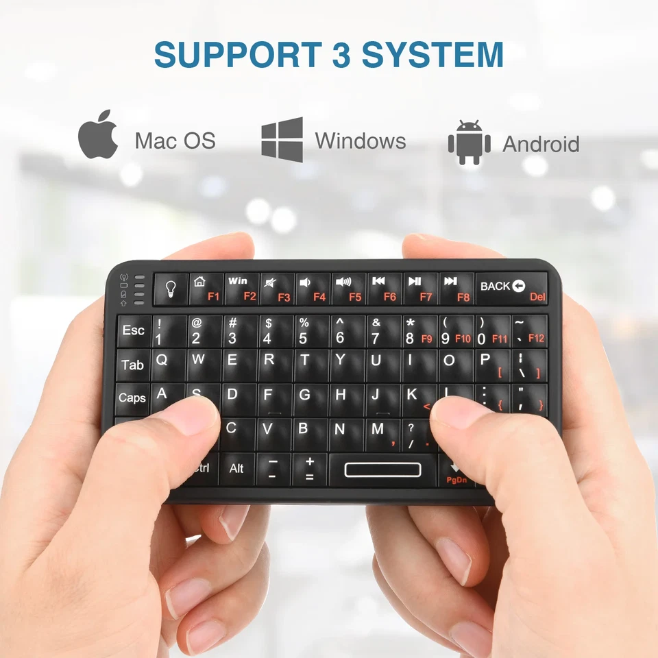 Rii 518BT Bluetooth Keyboard Mini Wireless Keyboard Mouse Remote Touchpad - Image 3 of 4