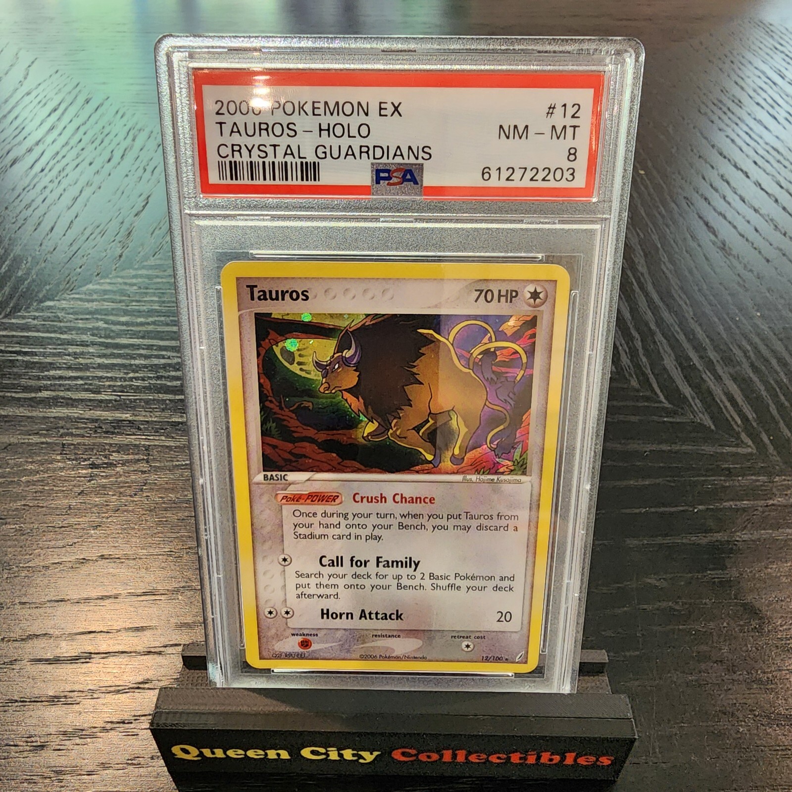 TAUROS - HOLO - PSA 8 - 2006 Pokemon EX CRYSTAL GUARDIANS - #12/100