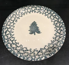 Tienshan Folk Craft Sponge 12” Green Tree Plate