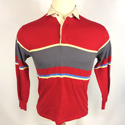 Vintage 70s 80s Stripe Rugby Polo, Red And Blue 70s Rugby Shirt