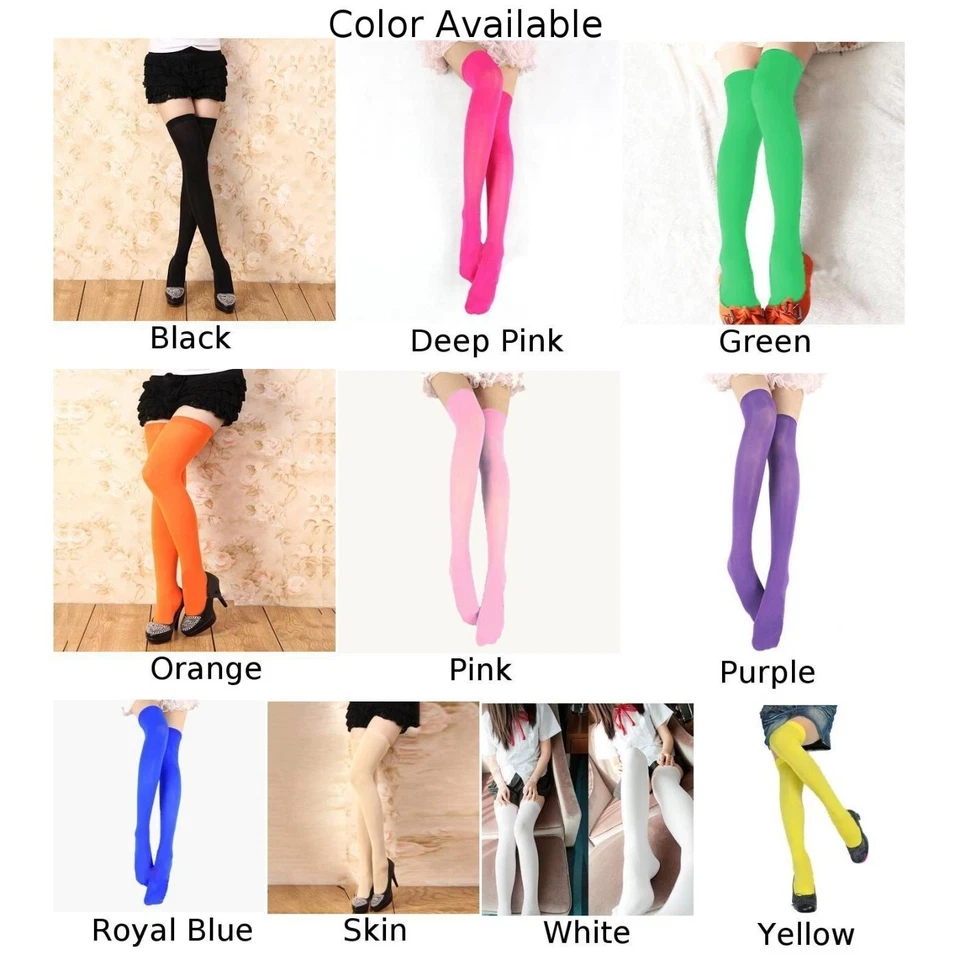 Women Solid Color Long Boot Socks Over The Knee Thigh High-School Girl Stocking - Image 4 of 4