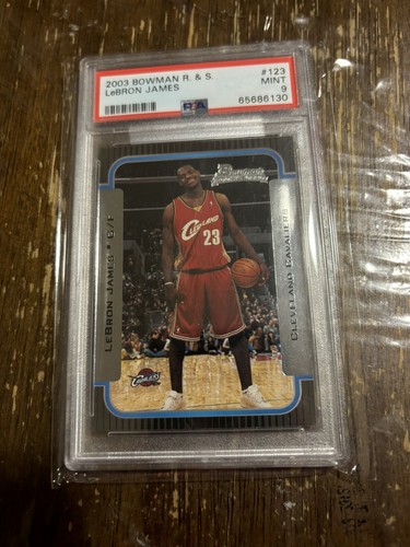2003 BOWMAN ROOKIES & STARs #123 LeBRON JAMES RC PSA 9 Rookie Card LA Lakers