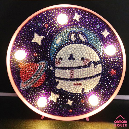 Jeweled Molang Space Perlen Kreuzstich Zum Selbermachen Stimmungslicht 14,7 x 14,7 cm