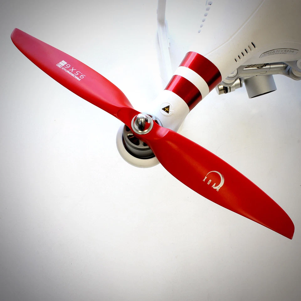 XOAR DJI Phantom 3 & 4 Red Wood Self-Tightening Propeller Props 9450 (2 Pairs) - Image 3 of 4
