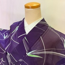 Komon ro summer Kimono Vintage Polyester Free Shipping M size 5583