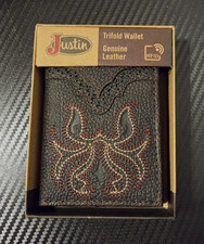 Justin Mens Trifold Wallet RFID Blocking Blac...