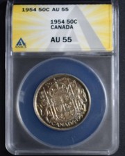 1954 Canada 50c ANACS AU55 Toned
