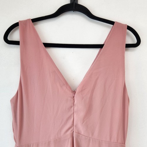 Nuevo con etiquetas Maxi Vestido Lulus Alorna Rosa Rosa Sin Mangas Volantes Damas de honor Para Mujer L - Imagen 5 de 12