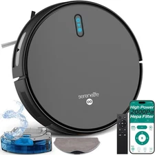 Pure Clean Smart Vacuum Cleaner - Automatic Robot Cleaning, 2-in1 Water Tank
