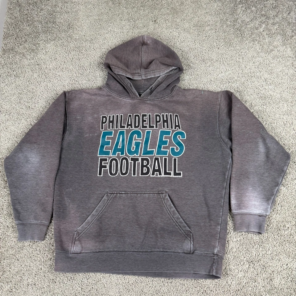 Philadelphia Eagles Sudadera con Capucha Para Hombre Extra Grande Gris Verde Comida Chatarra Sudadera Foto 2 de 4