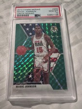 Magic Johnson 2019 Panini Mosaic #255 Team USA Green Mosaic Prizm PSA 10 GEM/MT