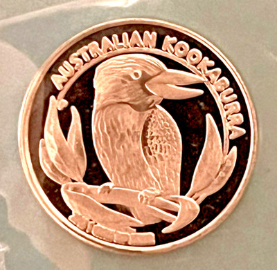 1 gram Australian Kookaburra Design round 0.999 Fine Silver  FREE SHIP!