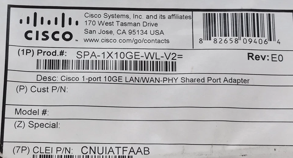 Cisco SPA-1X10GE-WL-V2 1-Port 10GE LAN/WAN-PHY Shared Port Module - Image 3 of 4