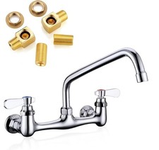 8 Inch Commercial Kitchen Wall Mount Faucet, 8 Inch Center Wall-Mount Utility...