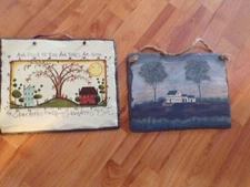 NEW HAND PAINTED PICTURE ON SLATE, one cost $9.99, the other cost $9.99