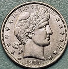 1901-P Barber Half Dollar, AU++, Philadelphia Mint