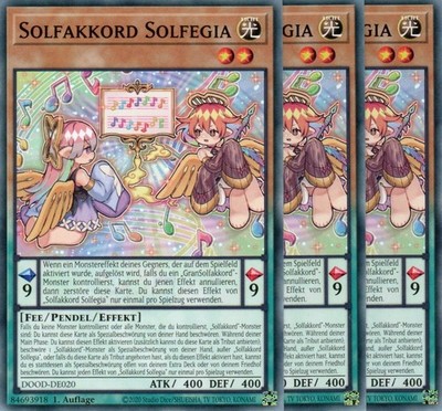 yugioh 3x Solfakkord Solfegia DOOD-DE020 COMMON 1AUFLAGE DEUTSCH