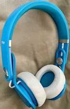 RARE Beats Mixr Mixer wired DJ Headphones Neon Blue OPEN BOX CONDITION   