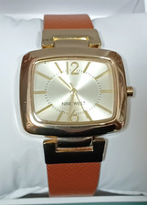 Nine West Women's Watch PC21J Gold Tone Rectangle Quartz NW2846 Japan Working