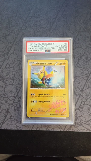 Pokemon: AUTOGRAPHED Pikachu Libre #30/30 YOSHINOBU SAITO 2016 -PSA AUTH AUTO 10