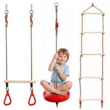 Button Swing Seat, Rope Ladder & Trapeze Bar Kids Climbing Frame Accessories