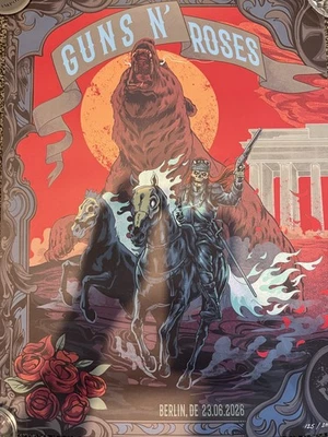 Guns N Roses Berlin Lithograph June 23rd 2026 #128 - Image 1 of 4