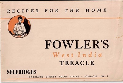 Fowler's West India Treacle Recipes For The Home Booklet 1950s (Selfridges)