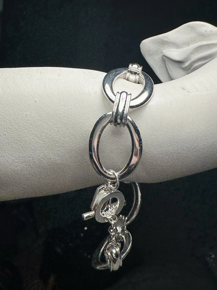 LAUREN By RALPH LAUREN Signed Silver Plate Large Rope Link Bracelet 7 3/4 “ Long - Image 4 of 4