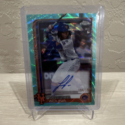 Topps 2025 Chrome Luisangel Acuna Rookie Autographs Aqua Wave /199 #RA-LA